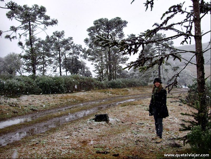Neve em Urubici - Neve no Morro da Igreja - Serra Catarinense - Santa Catarina - Regi