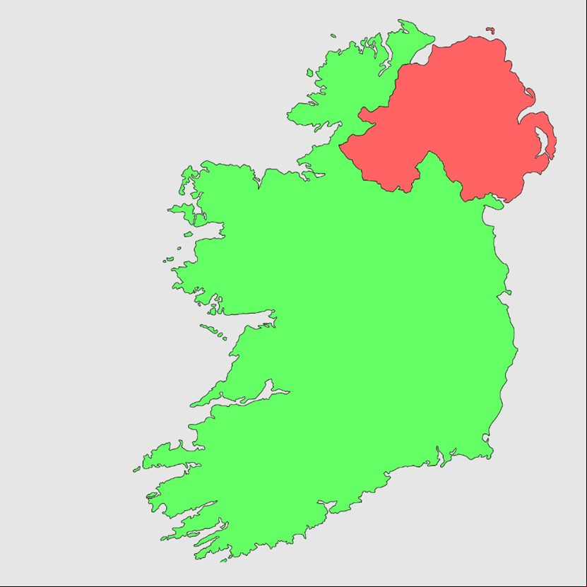 Atualmente a Ilha da Irlanda 