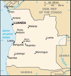Mapa de Angola