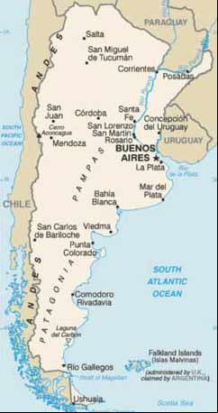 Mapa da Argentina