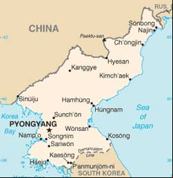 Mapa da Coreia do Norte