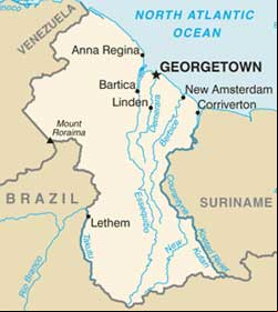 Mapa da Guiana