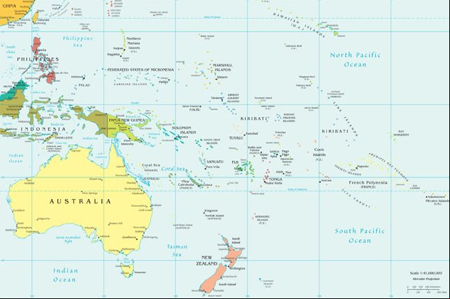Mapa da Oceania - Por: Fsolda