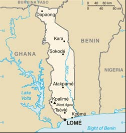 Mapa do Togo